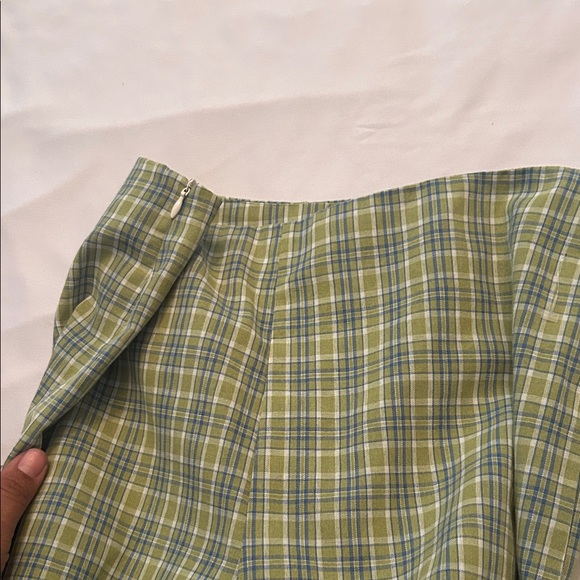 SHEIN Green Plaid Wide-Leg Pants - Picture 3 of 3